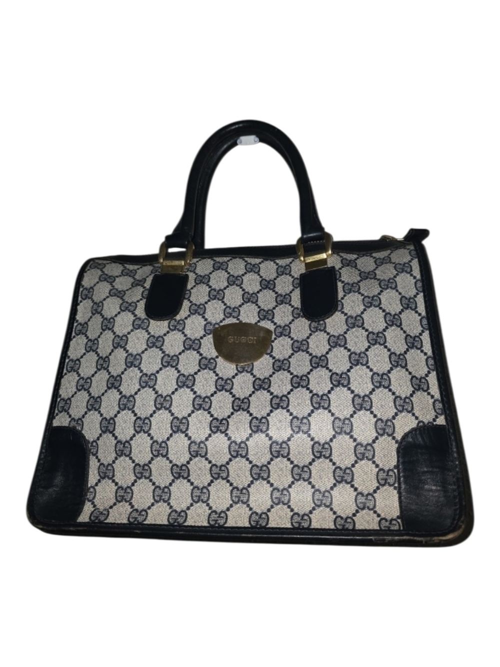 Gucci Navy & Beige Monogram  Bag